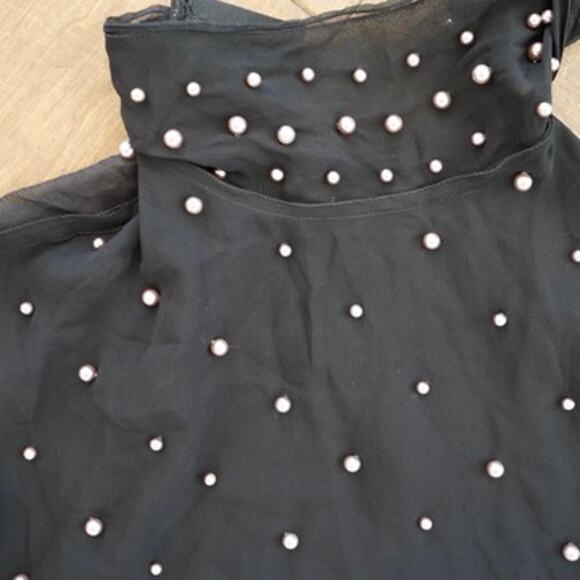 Dolce & Gabbana Pearl Embellished Halter Neck Top Black Womens Size M - Picture 5 of 7